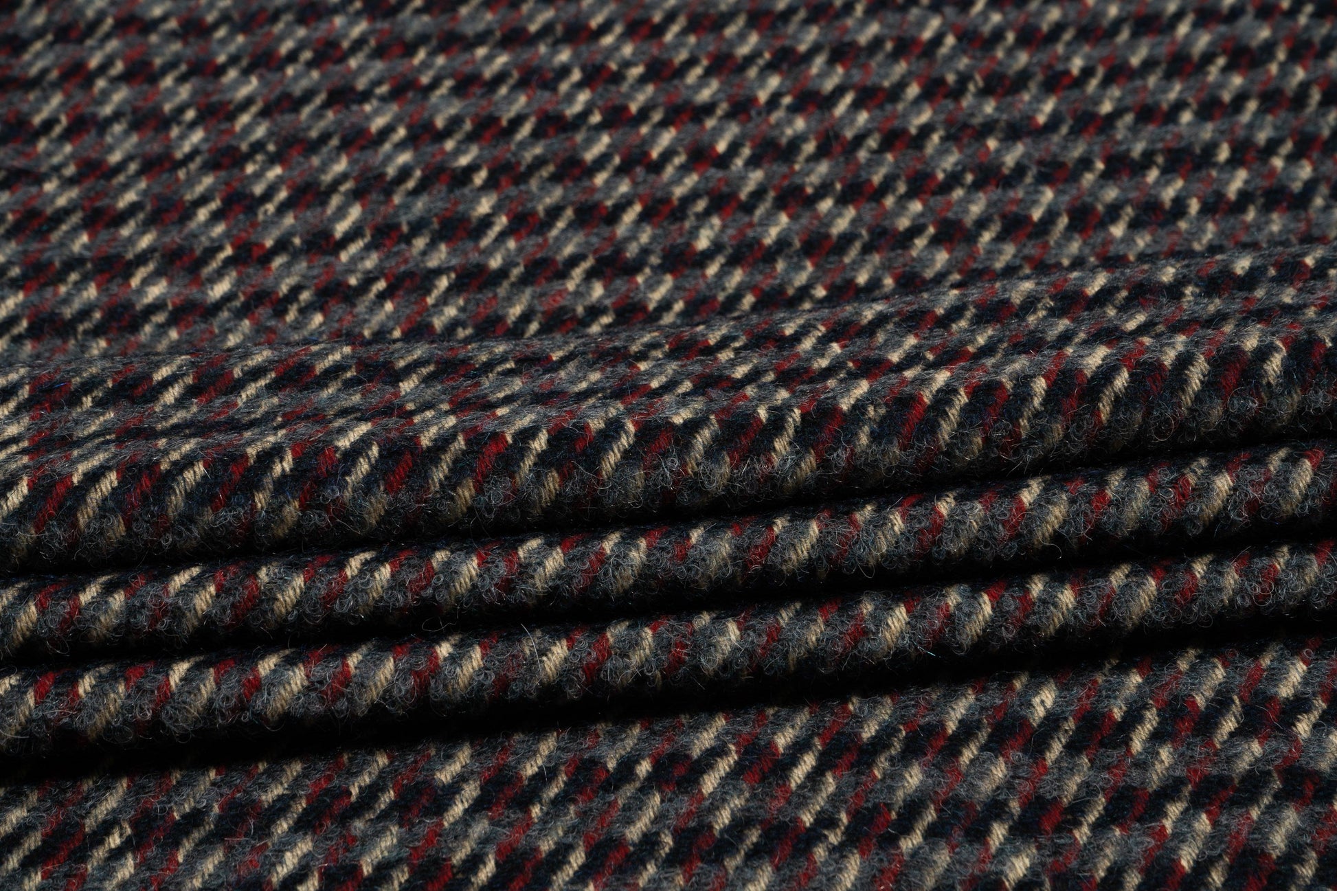 Blue and Red Checked Italian Wool Coating - Prime Fabrics