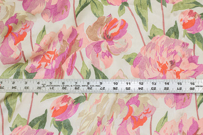 Multicolor Floral Hammered Silk Charmeuse - Prime Fabrics