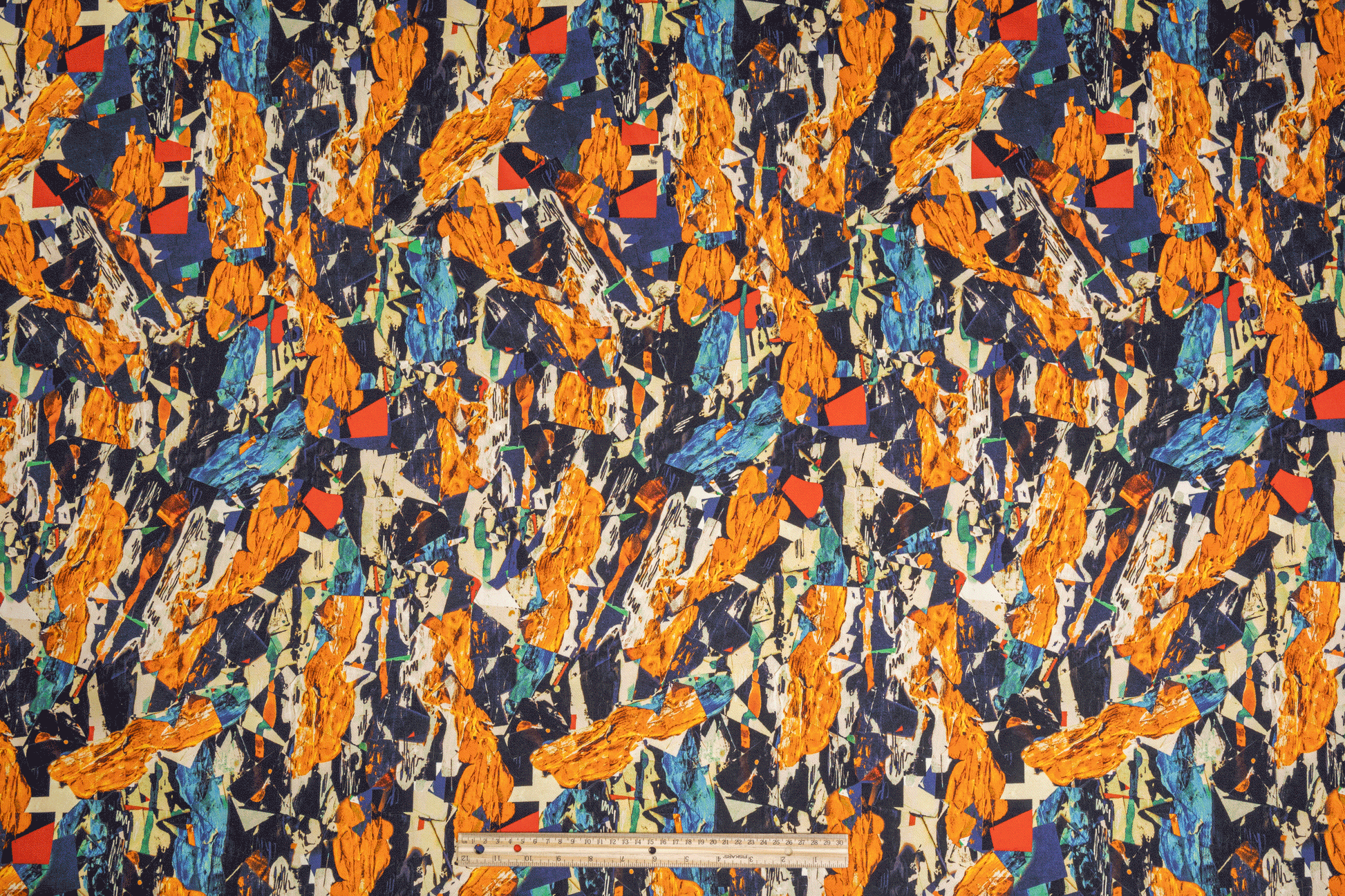 Abstract Printed Cotton Denim - Multicolor - Prime Fabrics