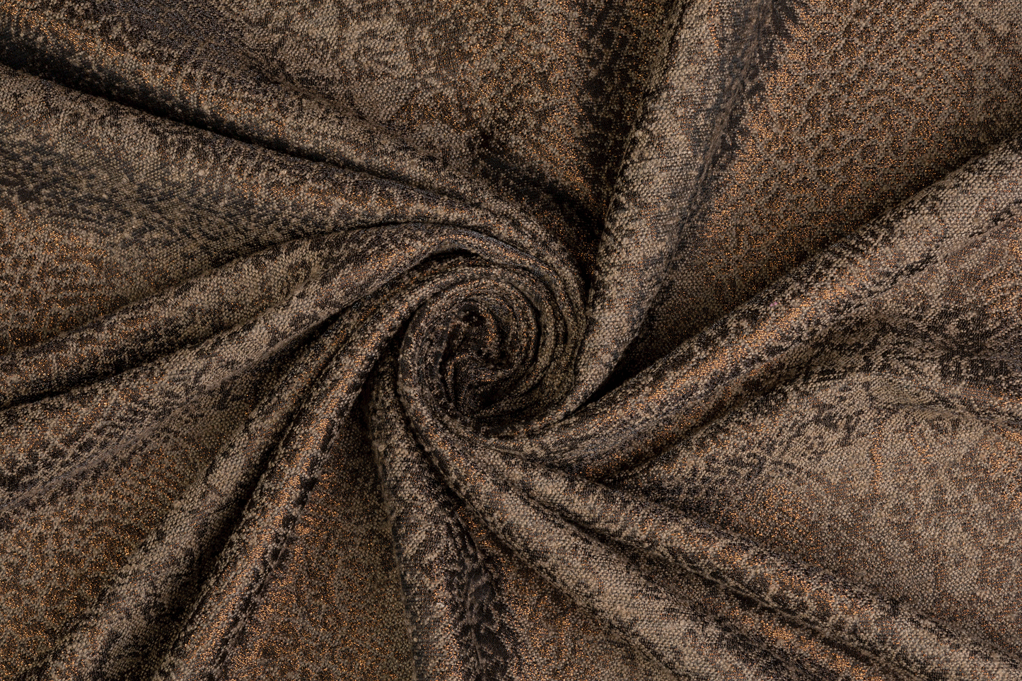 Metallic Abstract Tweed - Brown - Prime Fabrics