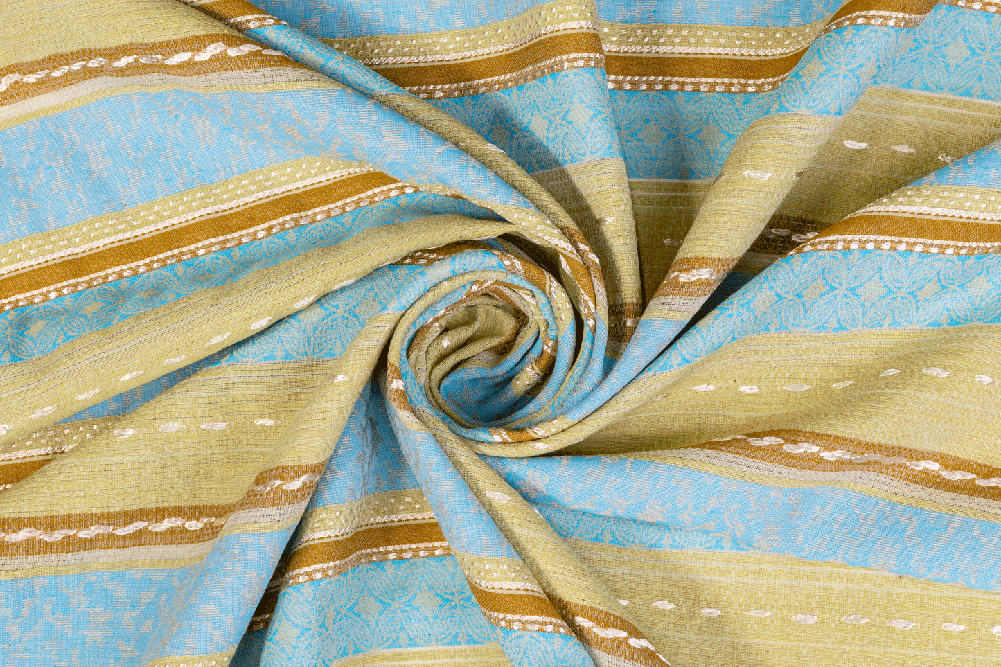 Rayon Jacquard - Green, Brown, Blue - Prime Fabrics