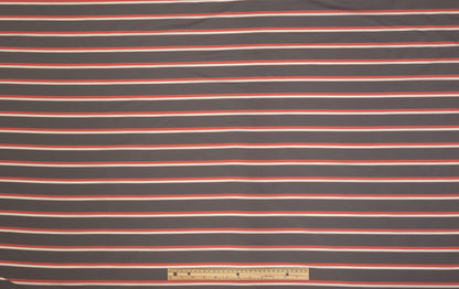 Striped Taffeta - Faded Navy, White, Red - Prime Fabrics