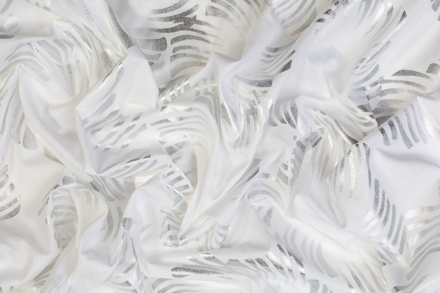 Foil Laminated Cotton Voile - White - Prime Fabrics