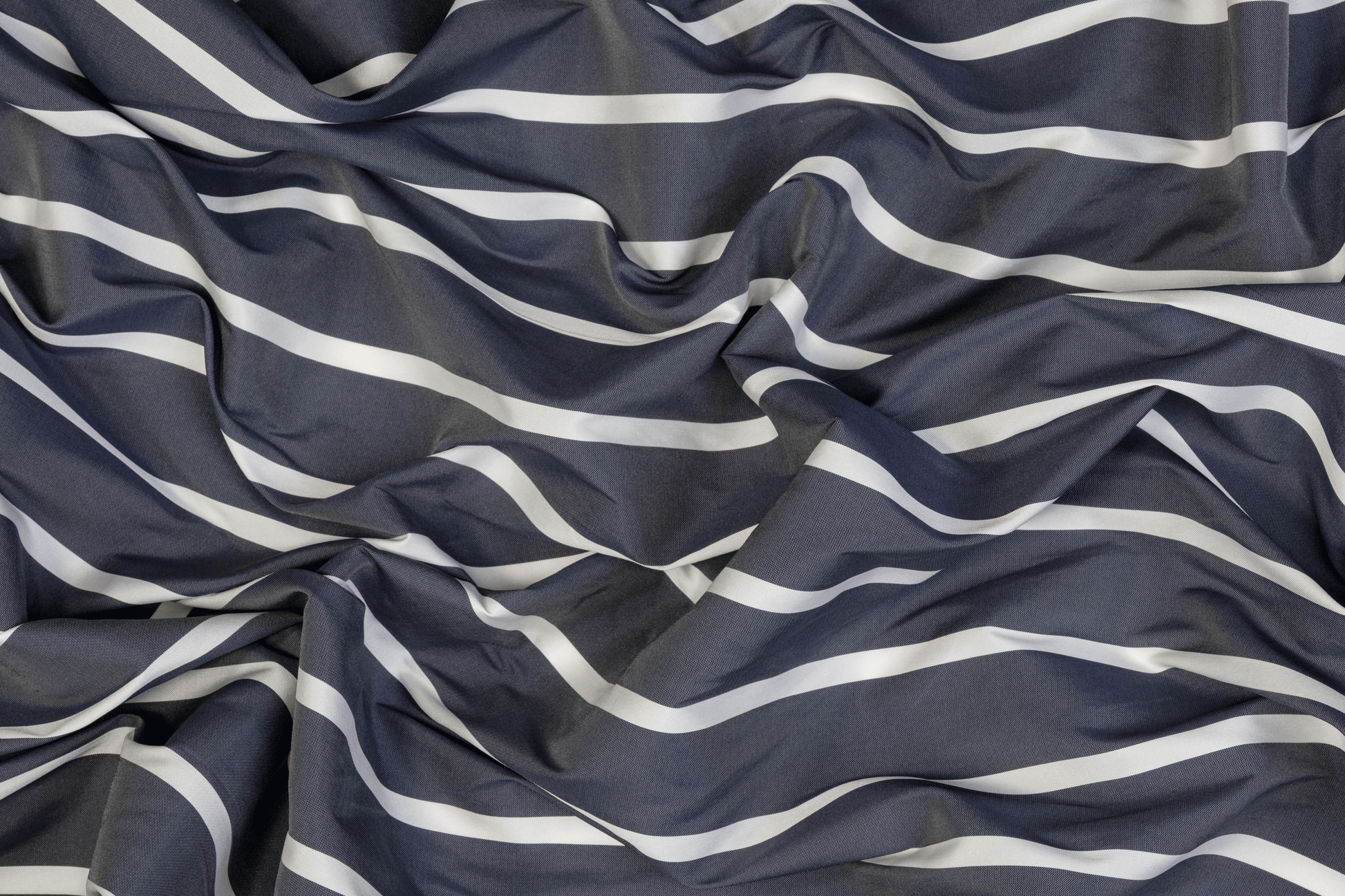 Striped Taffeta - Faded Navy and White - Prime Fabrics