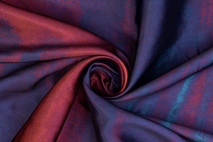 Printed Mikado - Blue and Maroon - Prime Fabrics