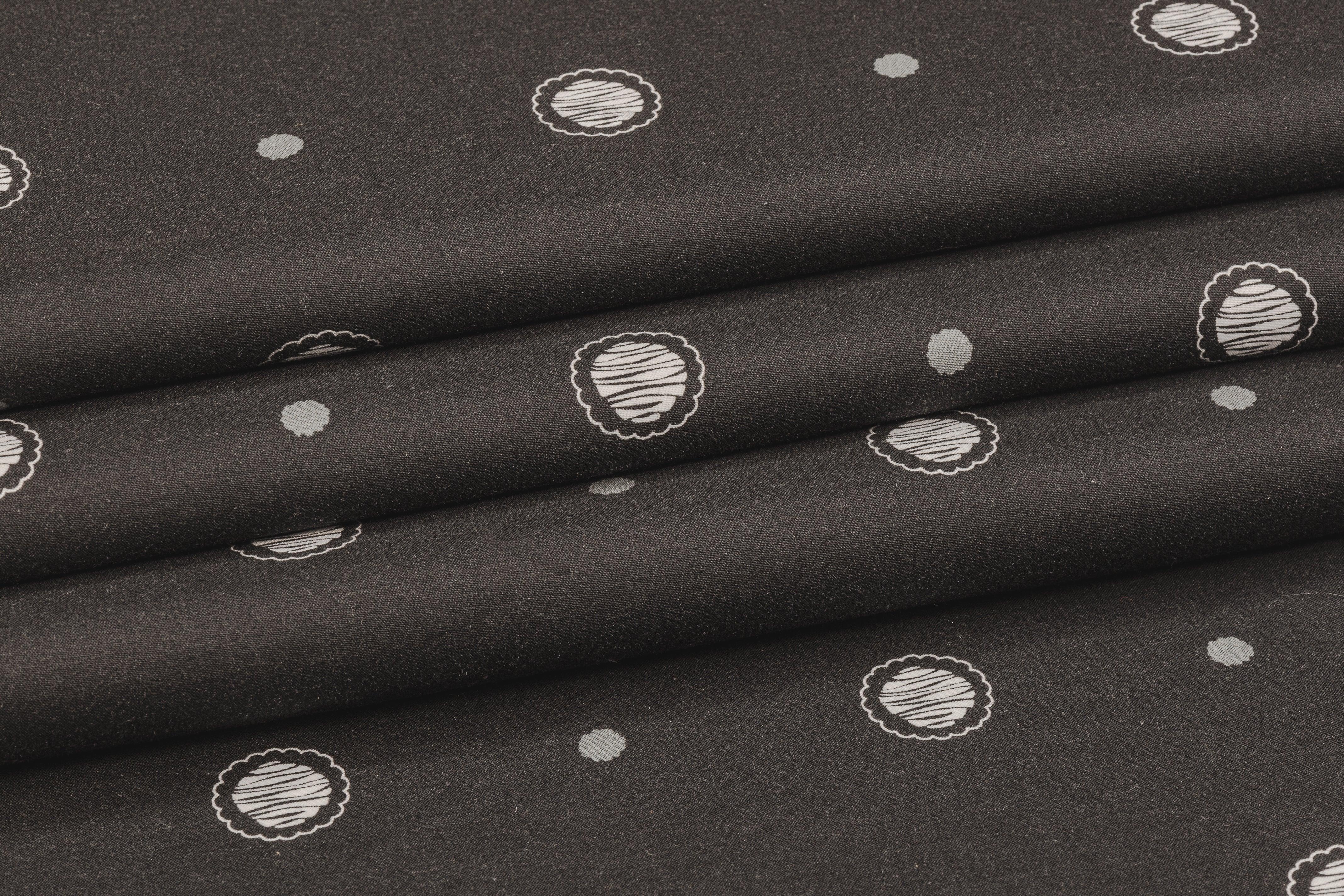 Faded Black Printed Cotton - Prime Fabrics