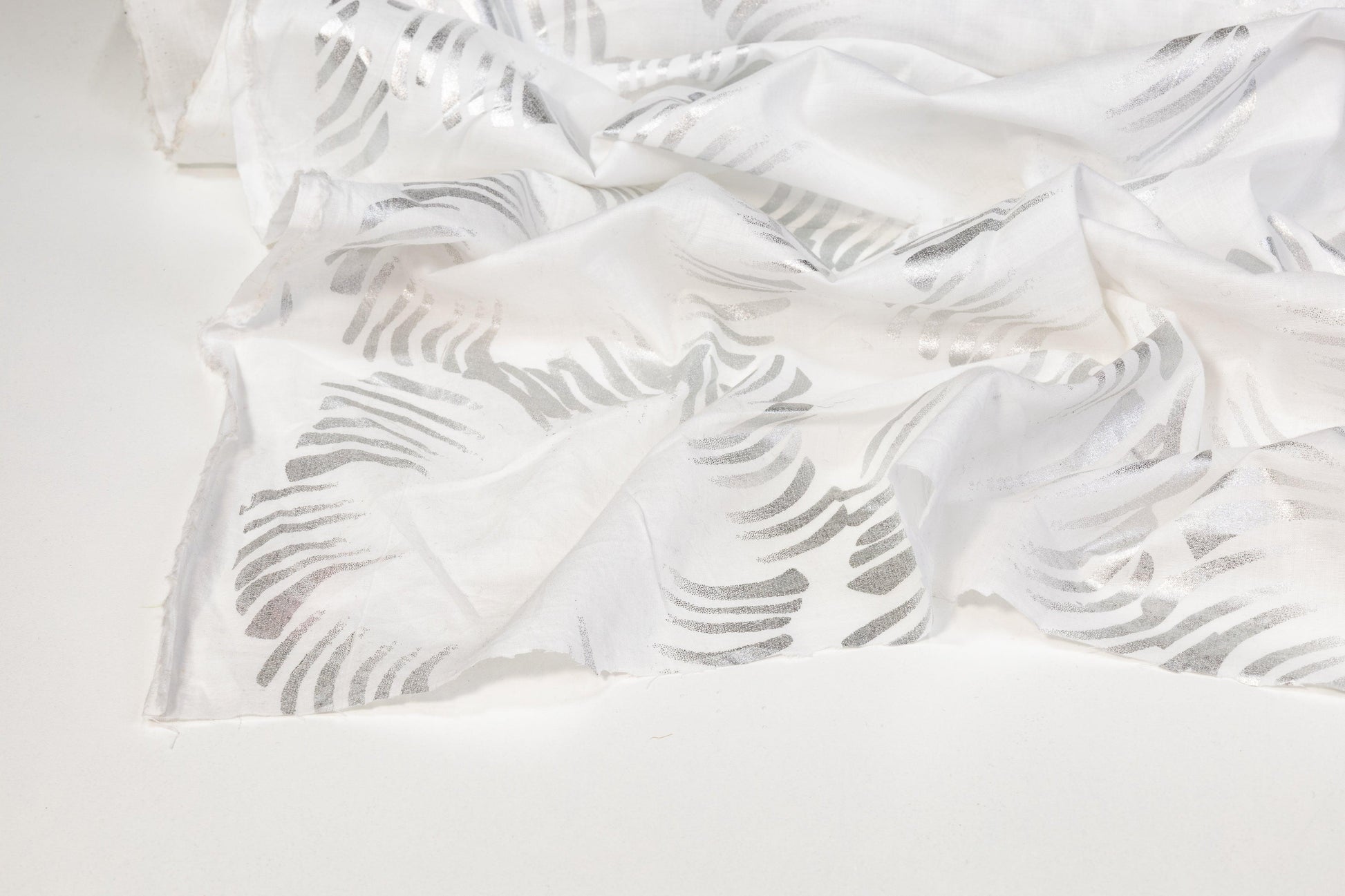 Foil Laminated Cotton Voile - White - Prime Fabrics