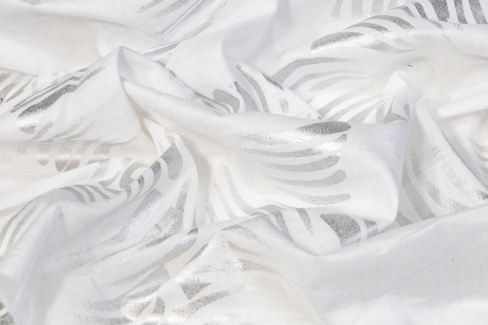 Foil Laminated Cotton Voile - White - Prime Fabrics