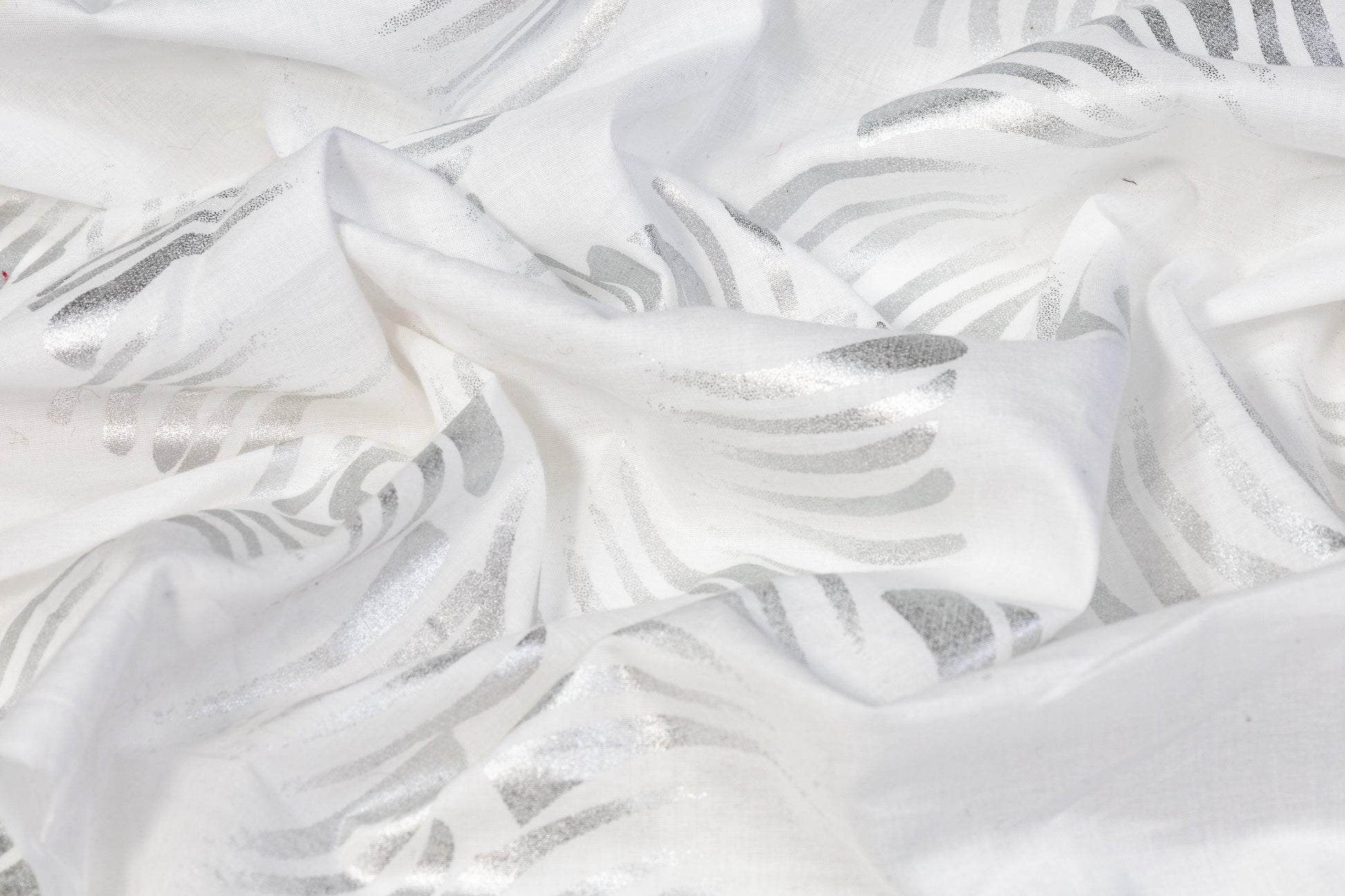 Foil Laminated Cotton Voile - White - Prime Fabrics
