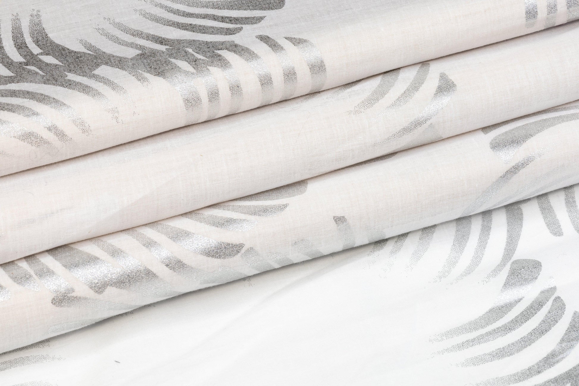 Foil Laminated Cotton Voile - White - Prime Fabrics