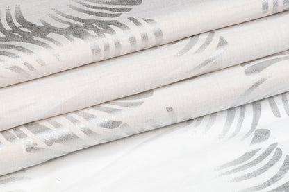 Foil Laminated Cotton Voile - White - Prime Fabrics