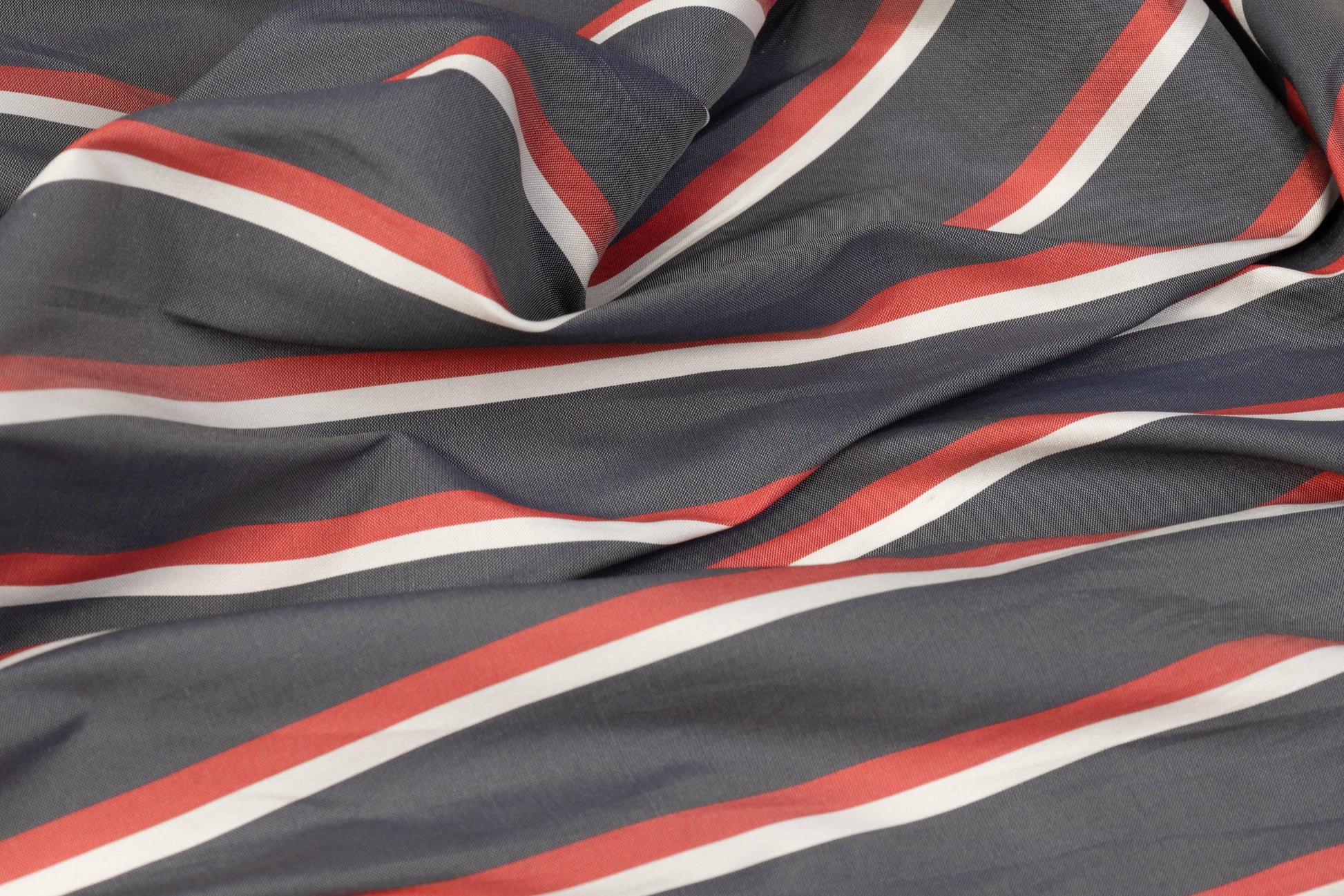 Striped Taffeta - Faded Navy, White, Red - Prime Fabrics