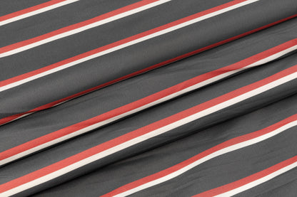 Striped Taffeta - Faded Navy, White, Red - Prime Fabrics