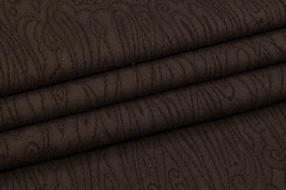 Paisley Stretch Viscose Brocade - Dark Brown - Prime Fabrics