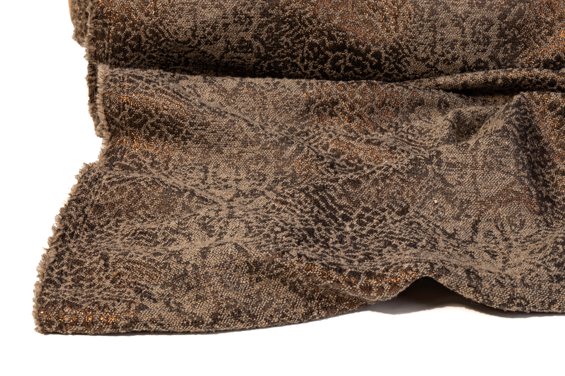 Metallic Abstract Tweed - Brown - Prime Fabrics