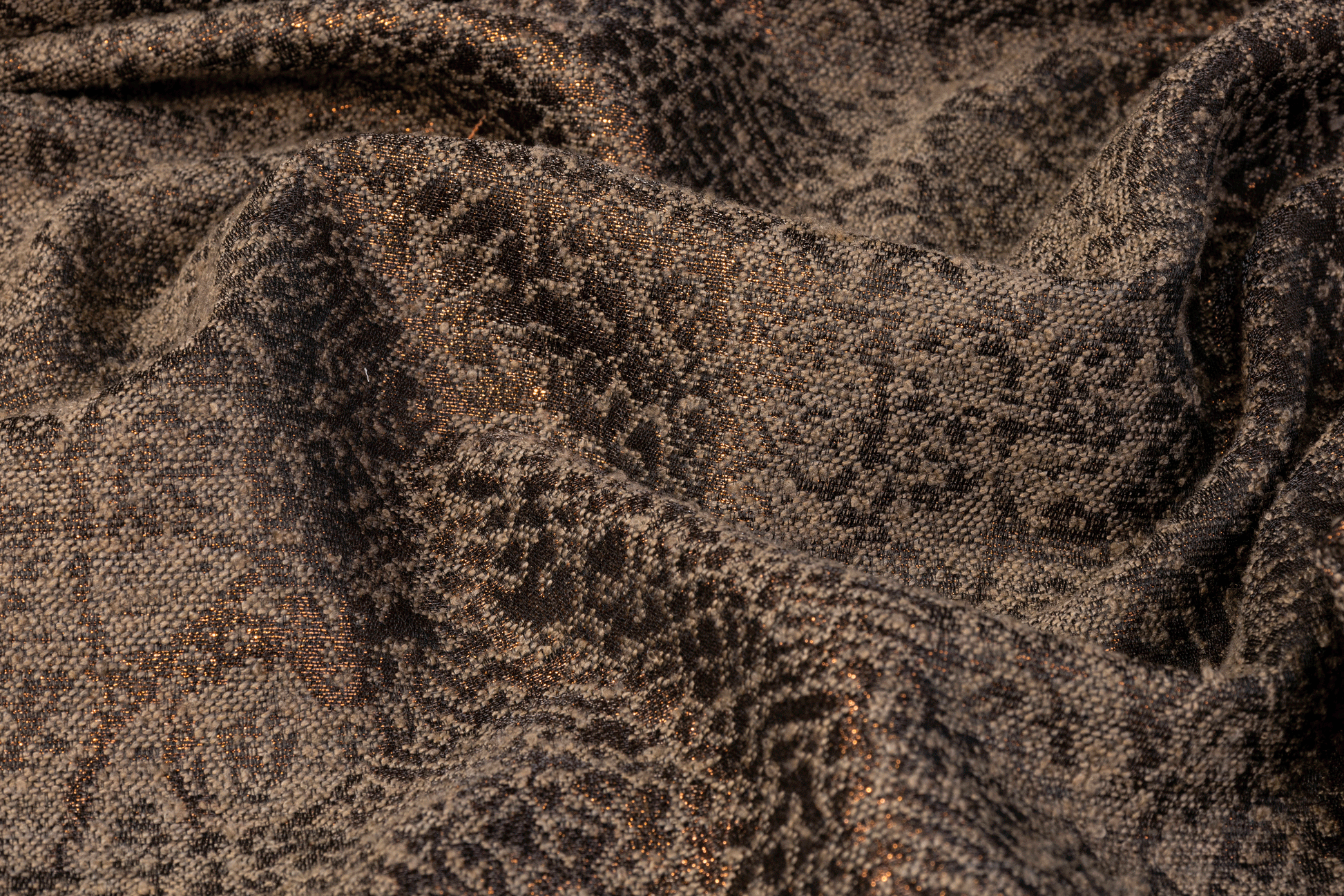 Metallic Abstract Tweed - Brown - Prime Fabrics