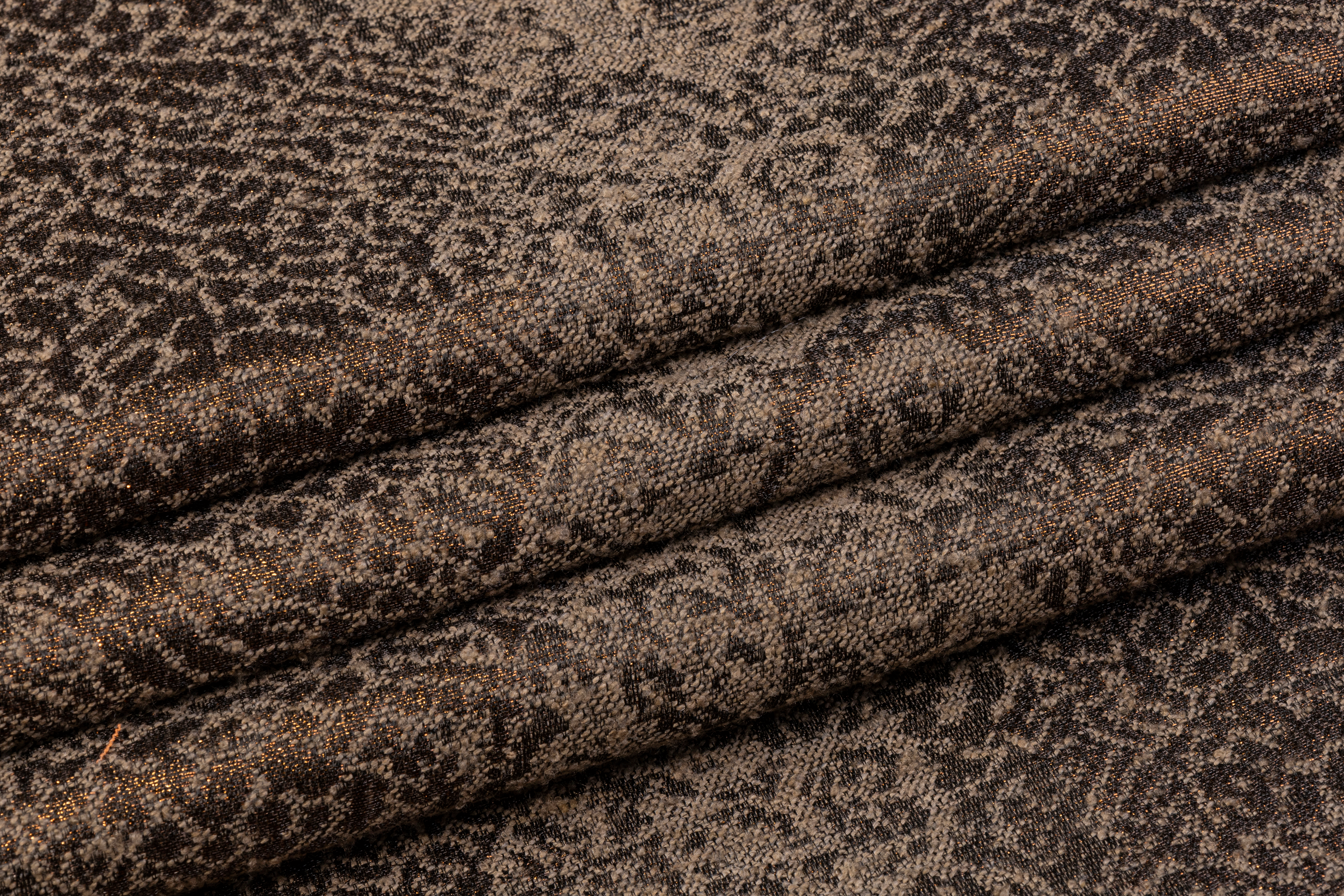 Metallic Abstract Tweed - Brown - Prime Fabrics