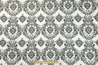 Damask Printed Cotton - Black and White - Prime Fabrics