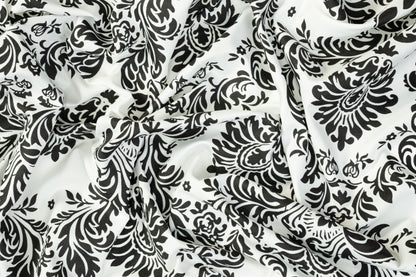 Damask Printed Cotton - Black and White - Prime Fabrics