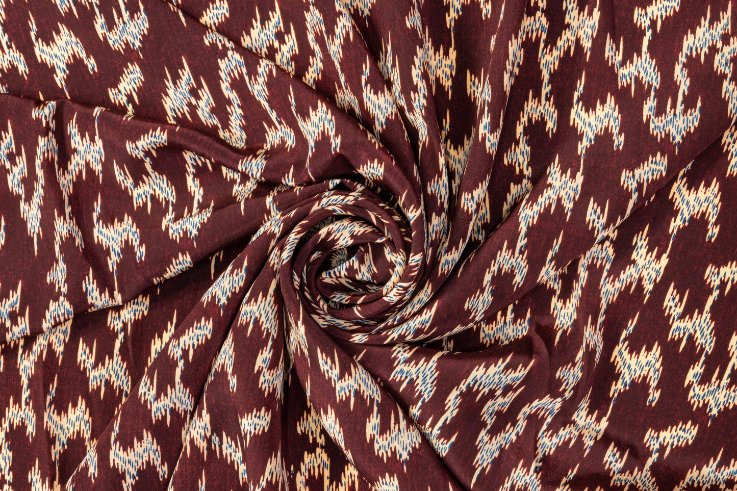 Silk Crepe De Chine - Burgundy, Beige, Blue - Prime Fabrics