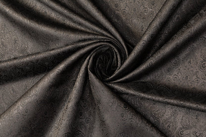 Metallic Damask Brocade - Black - Prime Fabrics