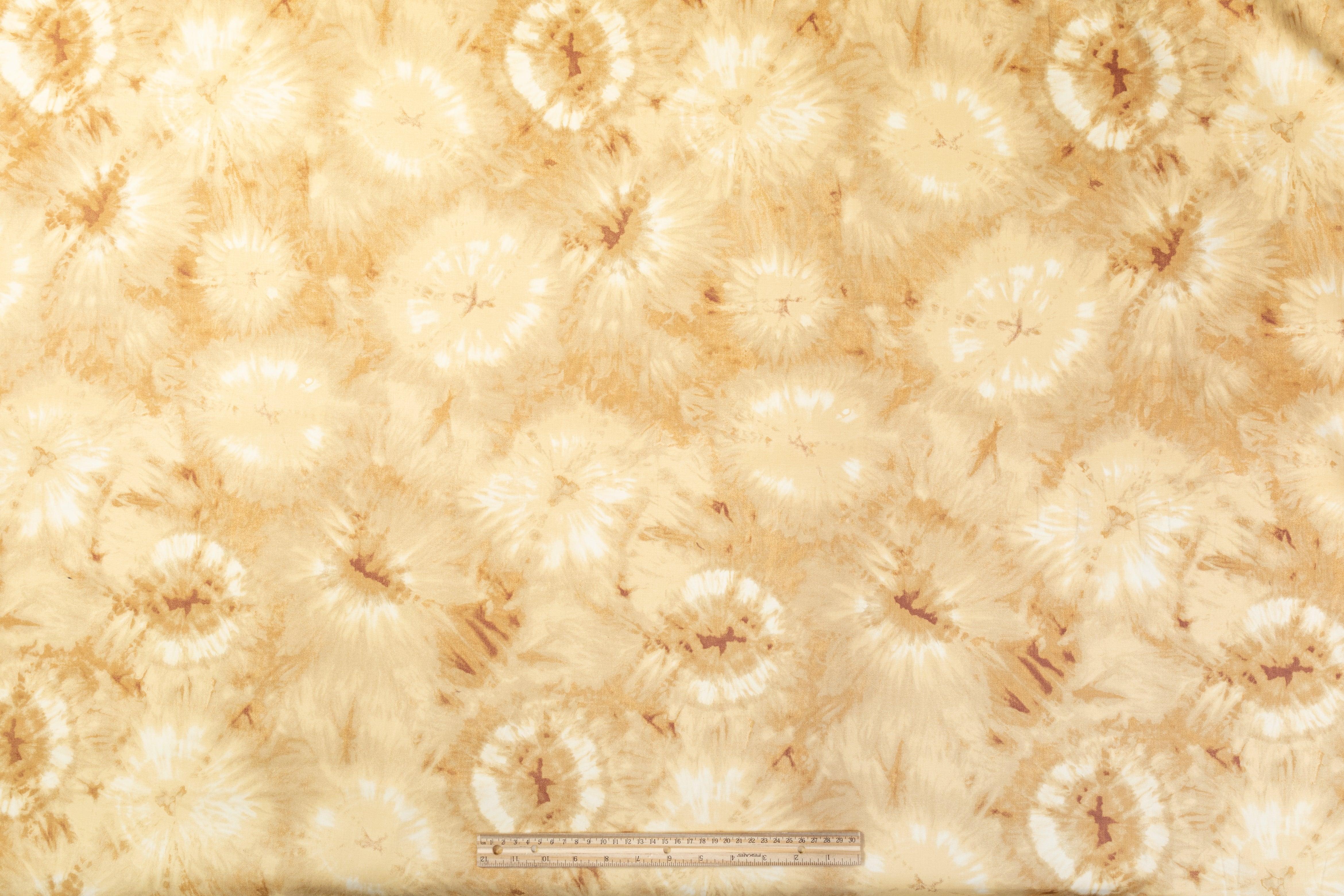 Tie-Dye Cotton Sateen - Beige/Tan - Prime Fabrics