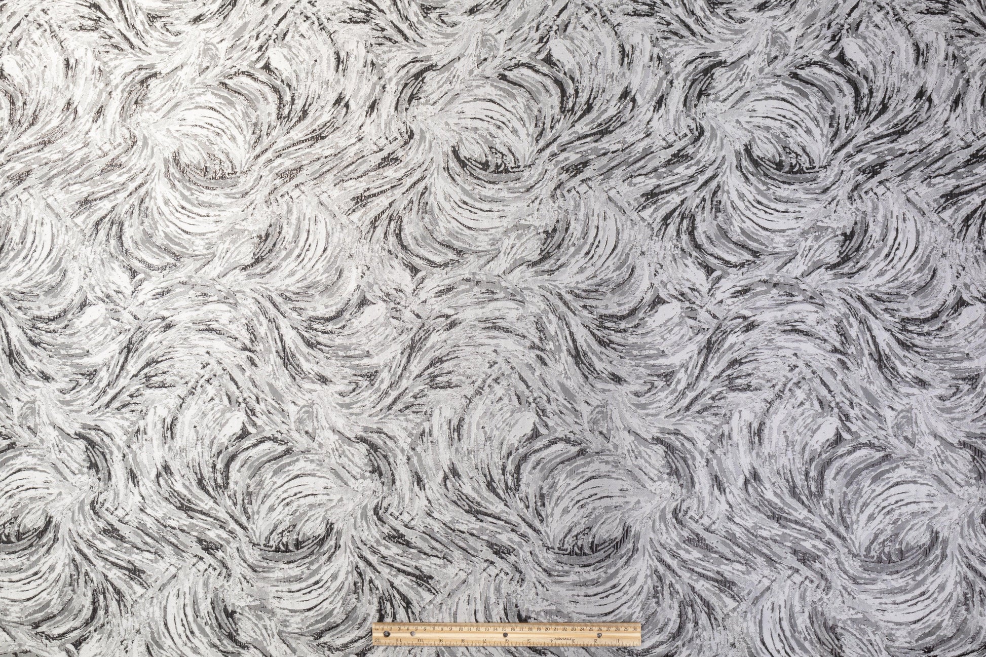 Abstract Metallic Brocade - Gray and Black - Prime Fabrics