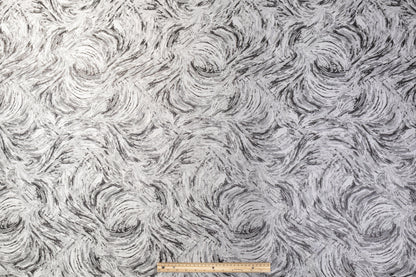 Abstract Metallic Brocade - Gray and Black - Prime Fabrics