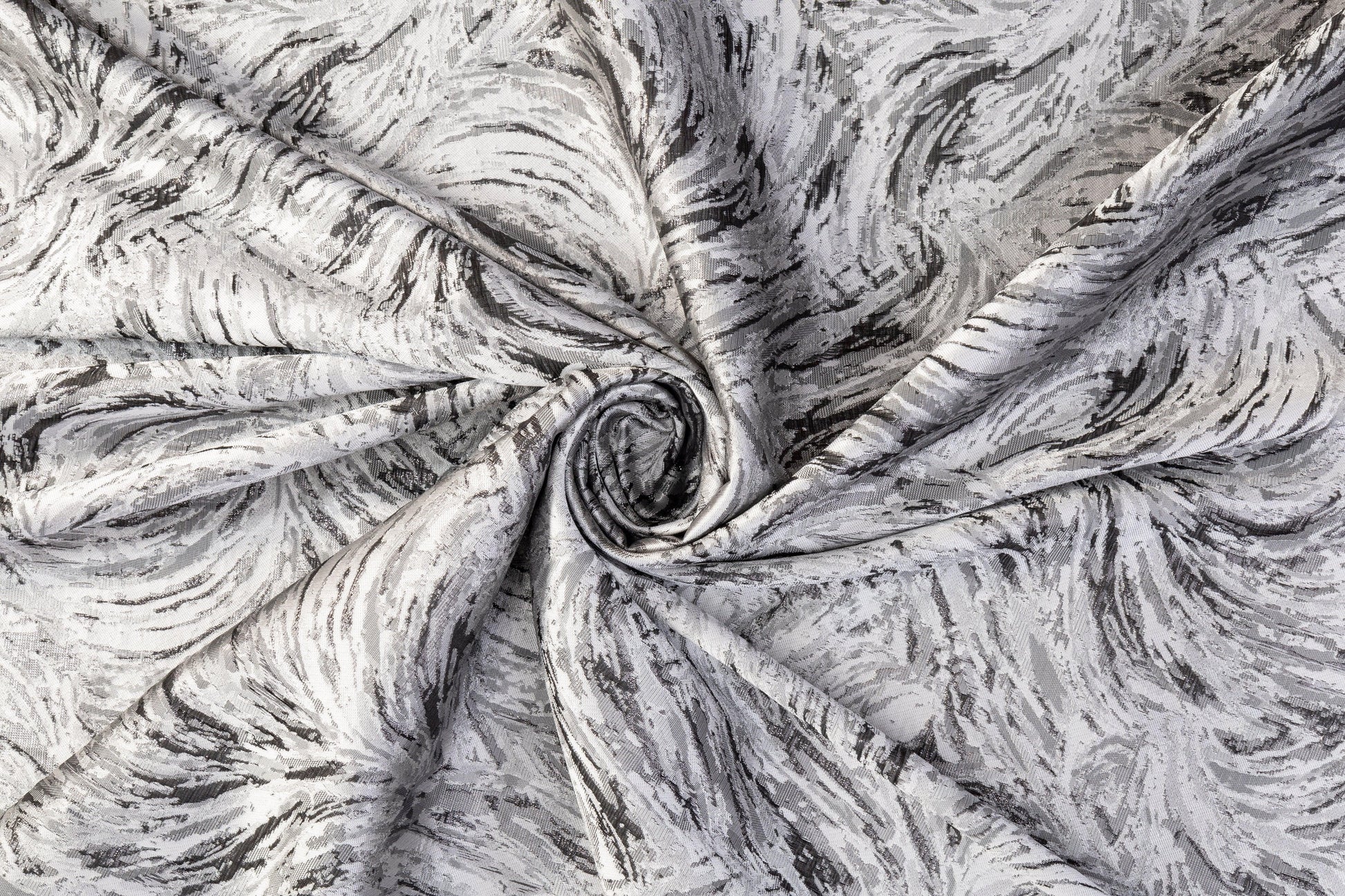 Abstract Metallic Brocade - Gray and Black - Prime Fabrics