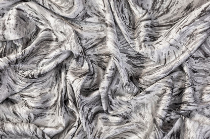 Abstract Metallic Brocade - Gray and Black - Prime Fabrics