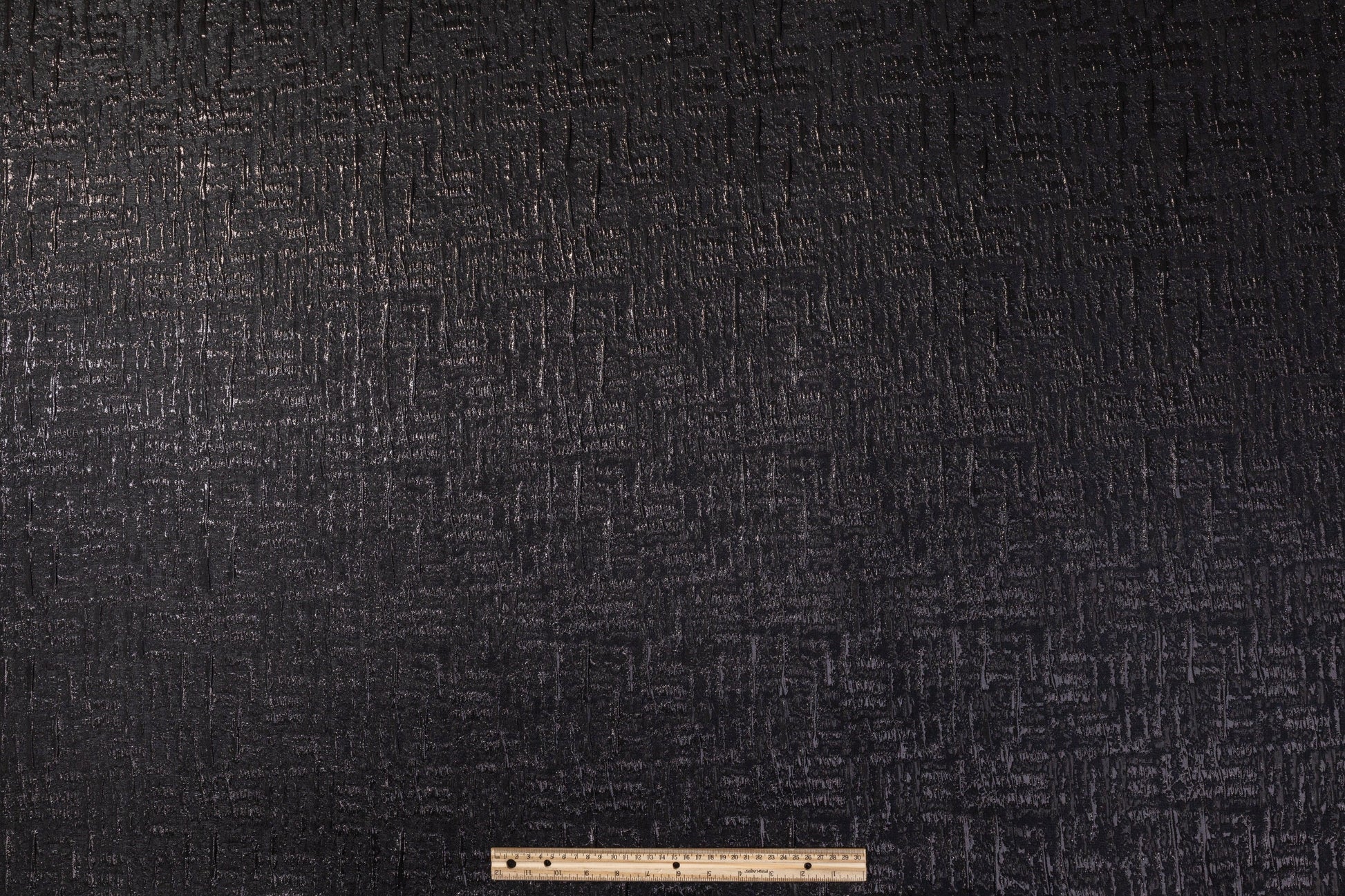 Crushed Metallic Brocade - Black - Prime Fabrics