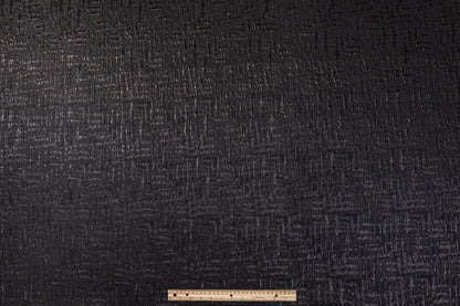 Crushed Metallic Brocade - Black - Prime Fabrics