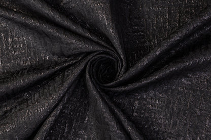 Crushed Metallic Brocade - Black - Prime Fabrics