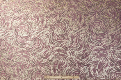 Abstract Metallic Brocade - Mauve and Light Gold - Prime Fabrics