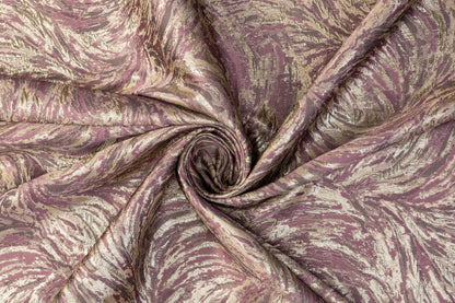 Abstract Metallic Brocade - Mauve and Light Gold - Prime Fabrics