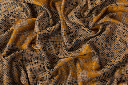 Abstract Floral Jacquard - Brown and Black - Prime Fabrics