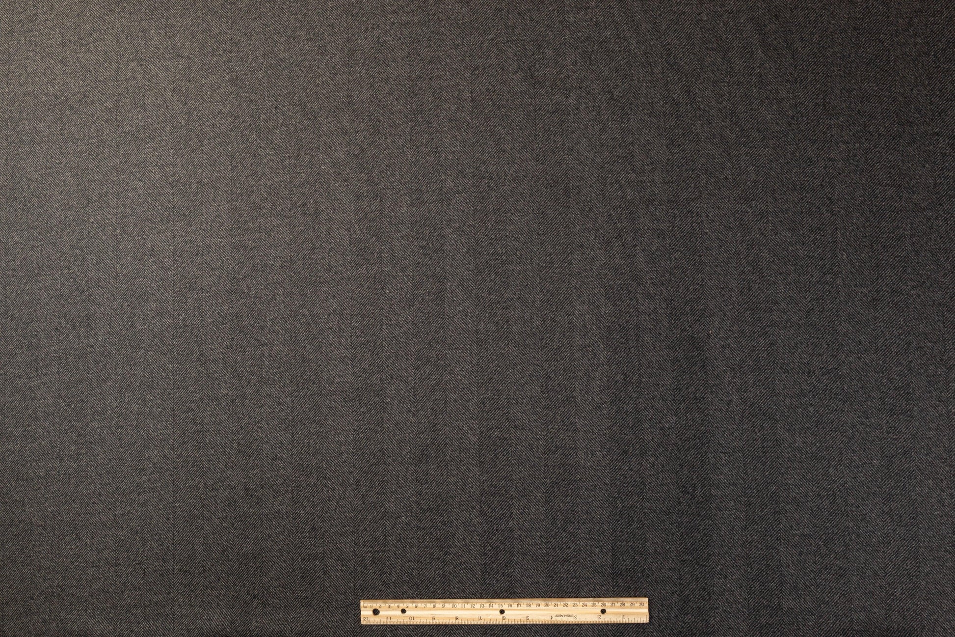 Herringbone Italian Cashmere Suiting - Charcoal Gray - Prime Fabrics