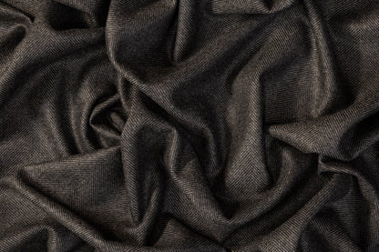 Herringbone Italian Cashmere Suiting - Charcoal Gray - Prime Fabrics