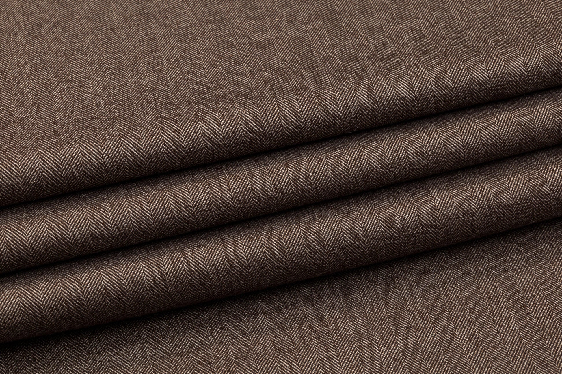 Herringbone Viscose Suiting - Brown - Prime Fabrics
