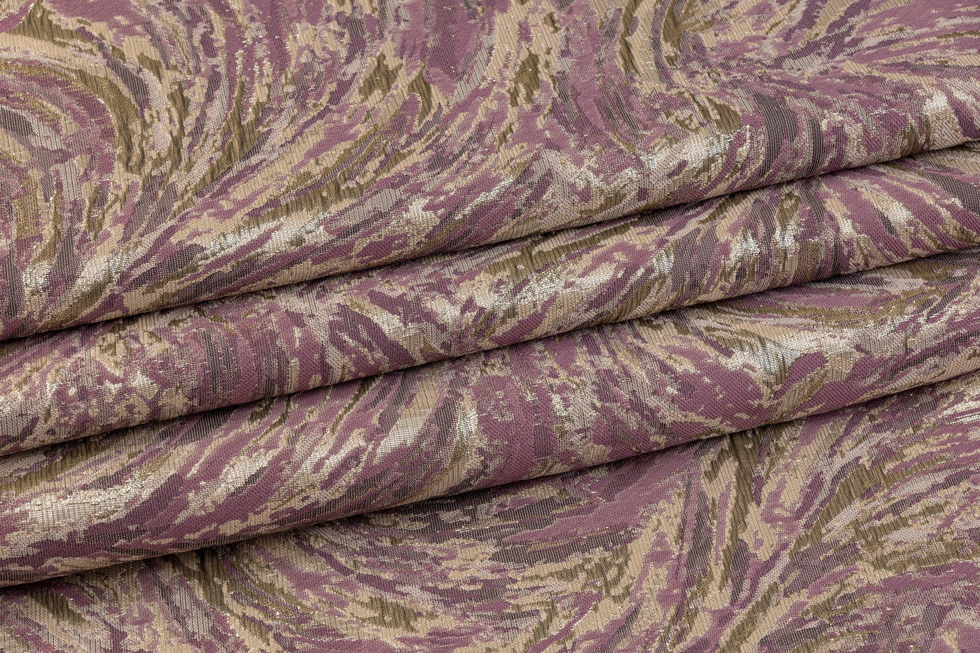 Abstract Metallic Brocade - Mauve and Light Gold - Prime Fabrics