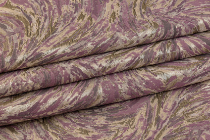Abstract Metallic Brocade - Mauve and Light Gold - Prime Fabrics