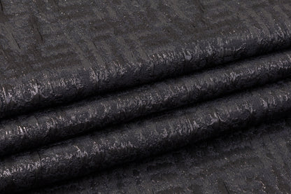 Crushed Metallic Brocade - Black - Prime Fabrics