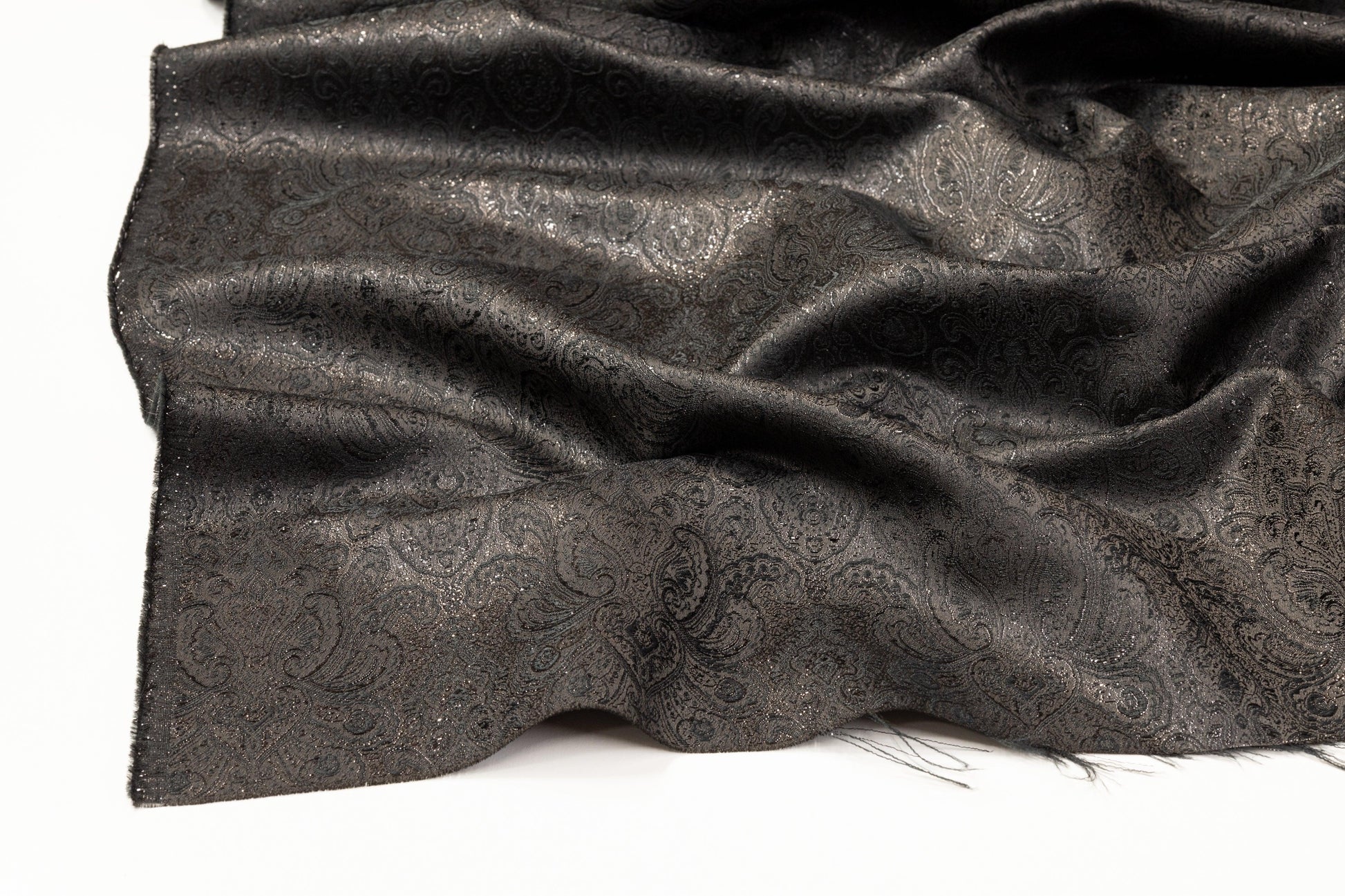 Metallic Damask Brocade - Black - Prime Fabrics