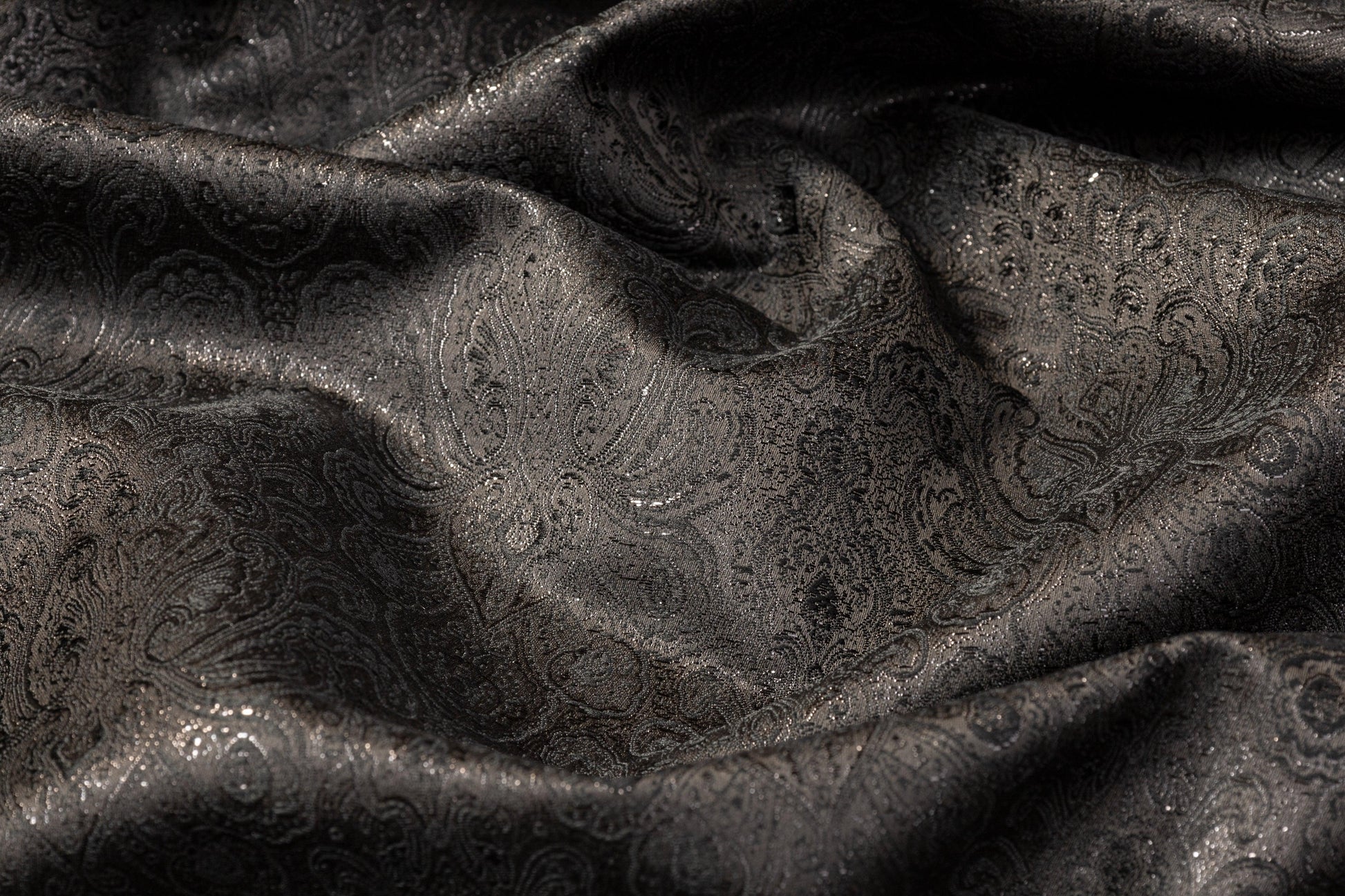 Metallic Damask Brocade - Black - Prime Fabrics