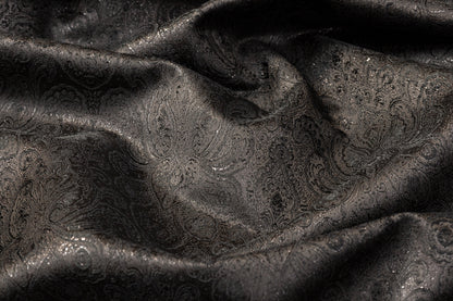 Metallic Damask Brocade - Black - Prime Fabrics