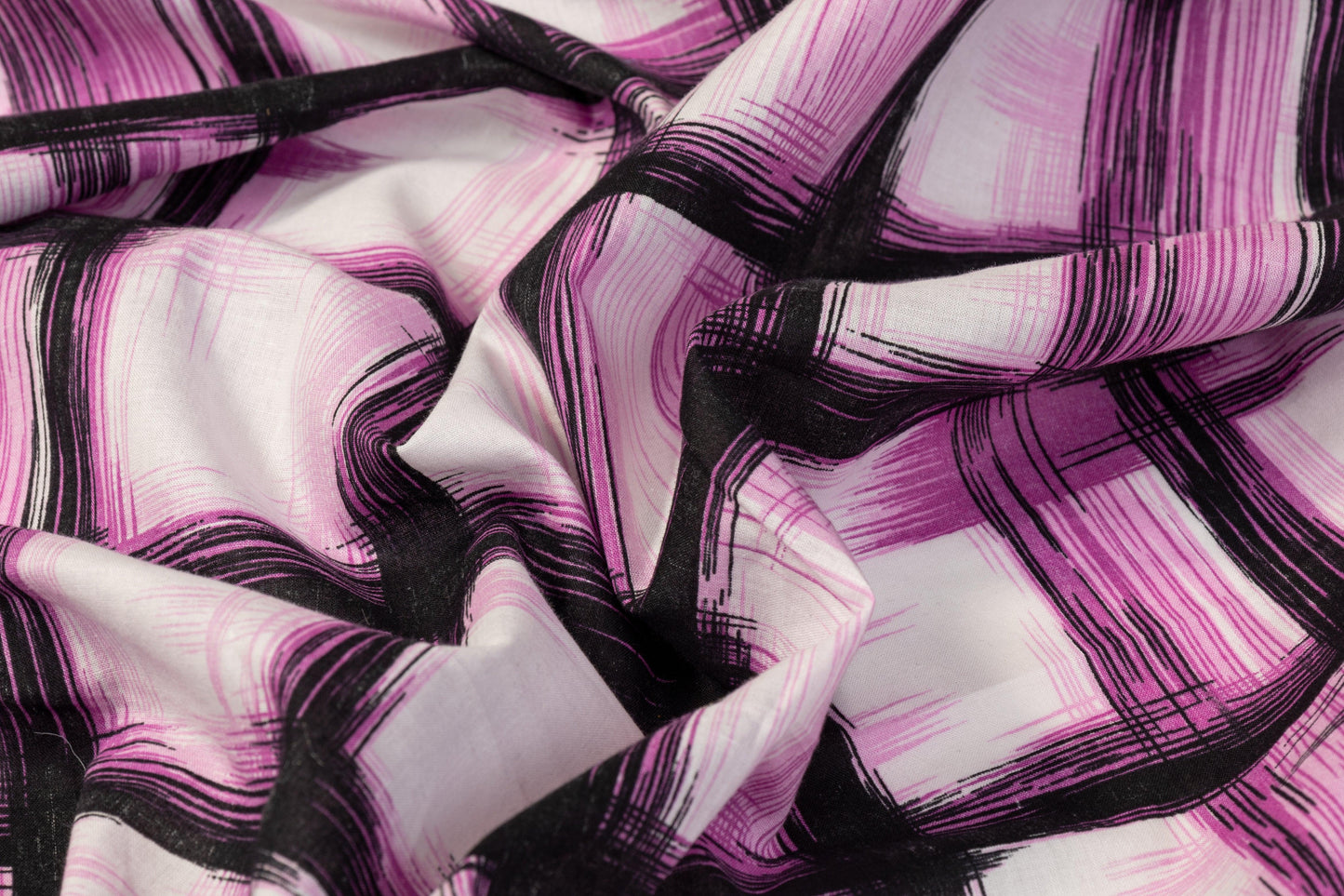 Printed Cotton Voile - Pink, White, Black - Prime Fabrics