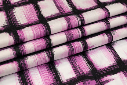 Printed Cotton Voile - Pink, White, Black - Prime Fabrics