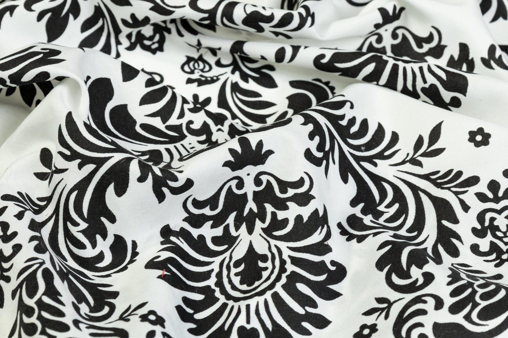 Damask Printed Cotton - Black and White - Prime Fabrics