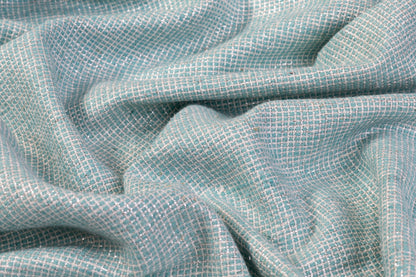 Metallic Silk Tweed - Blue, White, Silver - Prime Fabrics