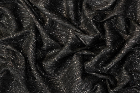 Metallic Silk - Washed Black and Silver